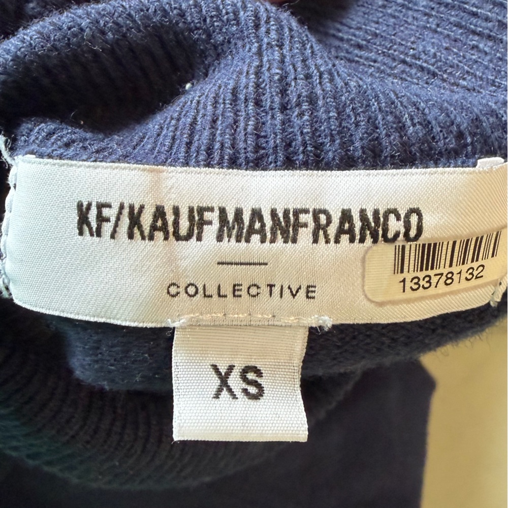 KF/KaufmanFranco navy knit inset sweater XS. NWOT - Picture 16 of 16